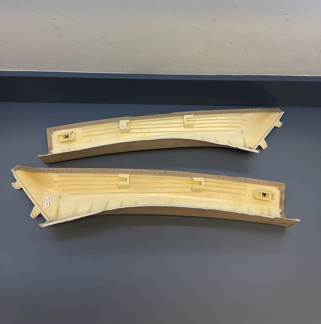 07-13 BMW E92 M3 COUPE FRONT A PILLARS TRIMS OEM BEIGE 7117468 7117467
