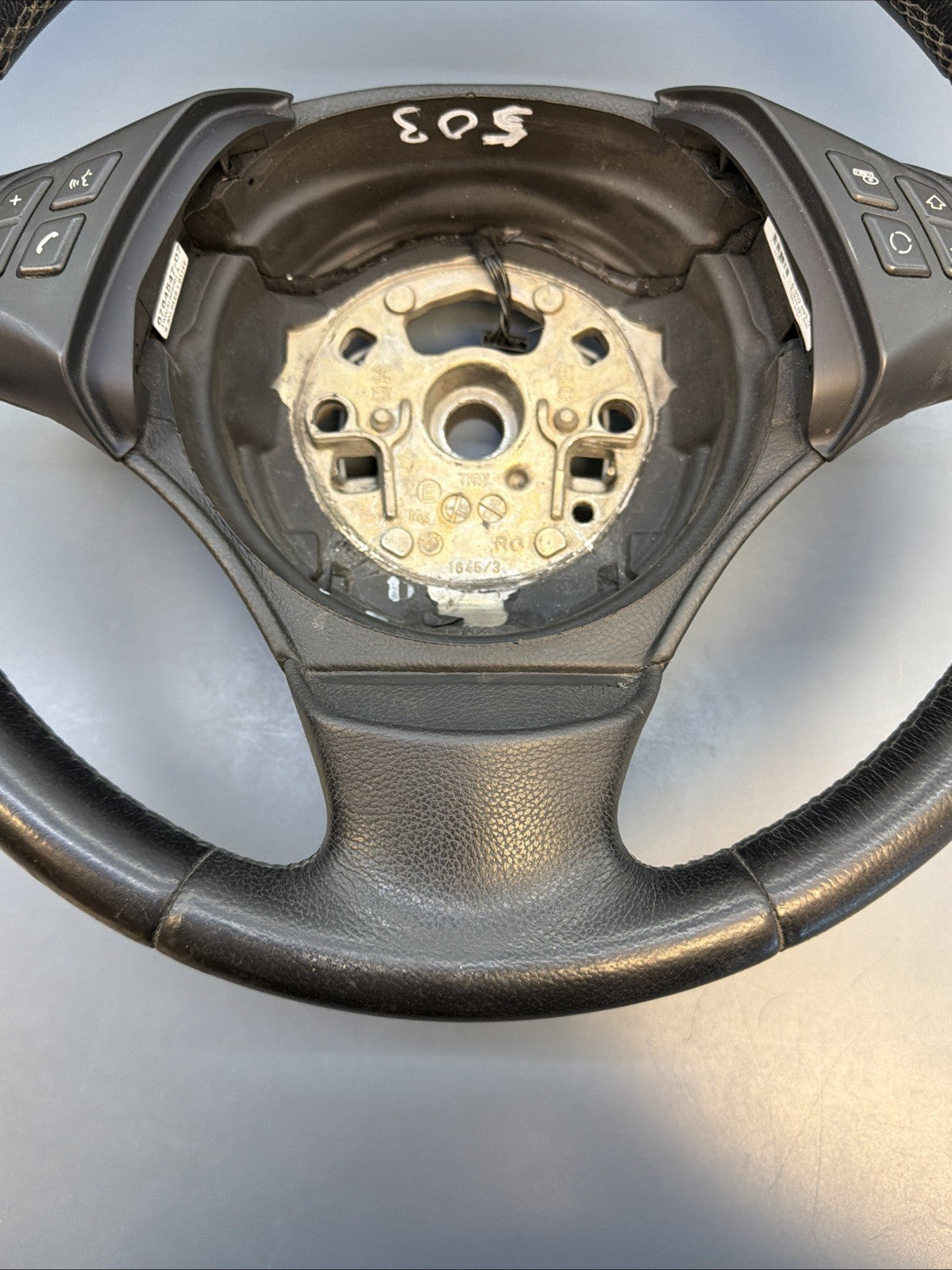 BMW 2006-2012 E90 E9X 3 SERIES BLACK LEATHER STEERING WHEEL OEM 3375E901