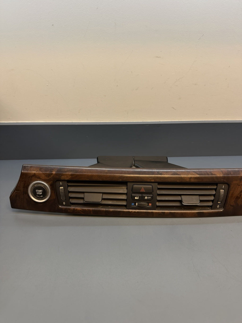 07-13 BMW 335i E90 E92 Center Dashboard Trim Panel Wood Grain Vents 6985540