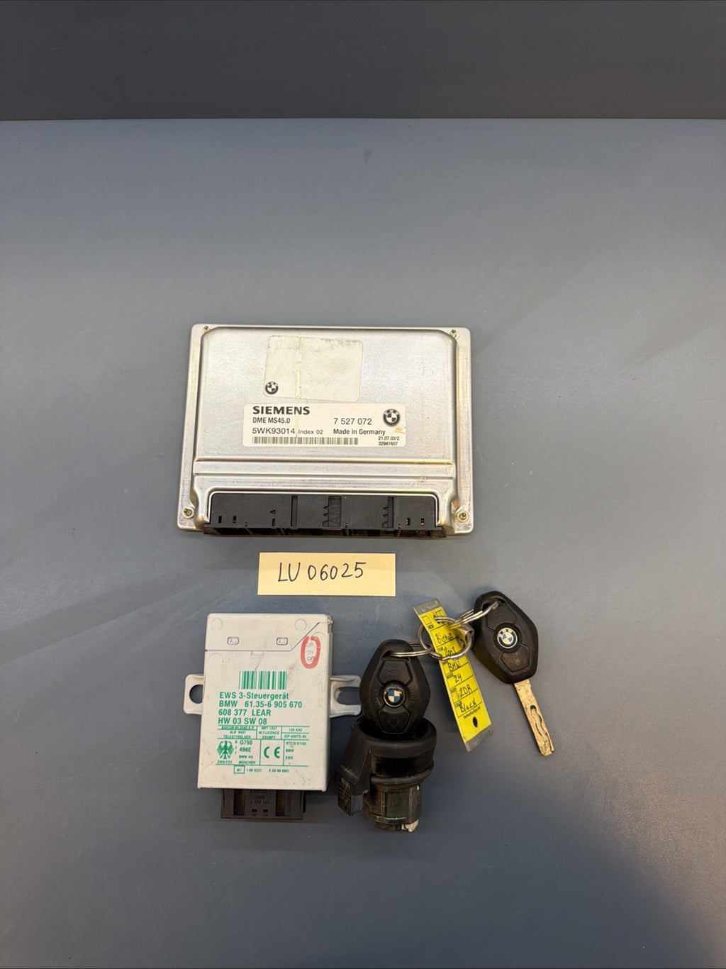 BMW E85 Z4 3.0L M54 DME ENGINE ECU EWS KEY SET  MS45 7527072