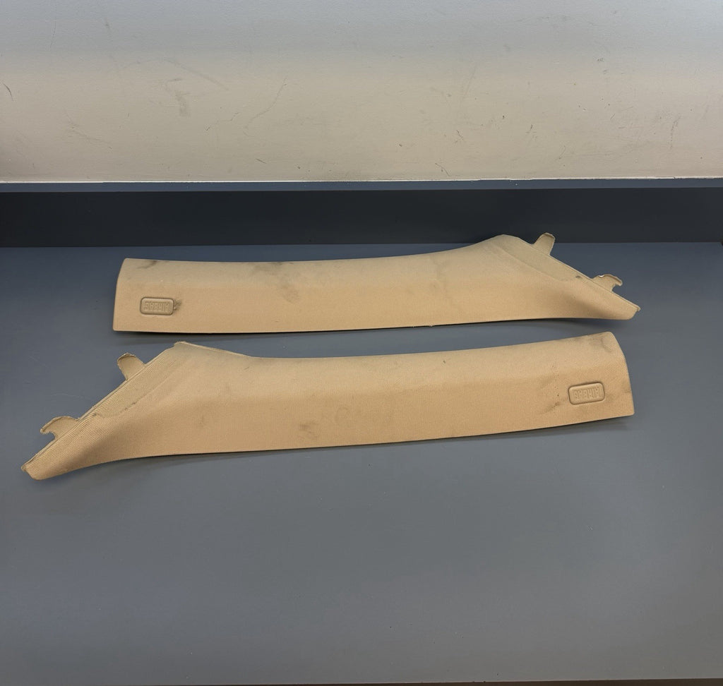 07-13 BMW E92 M3 COUPE FRONT A PILLARS TRIMS OEM BEIGE 7117468 7117467