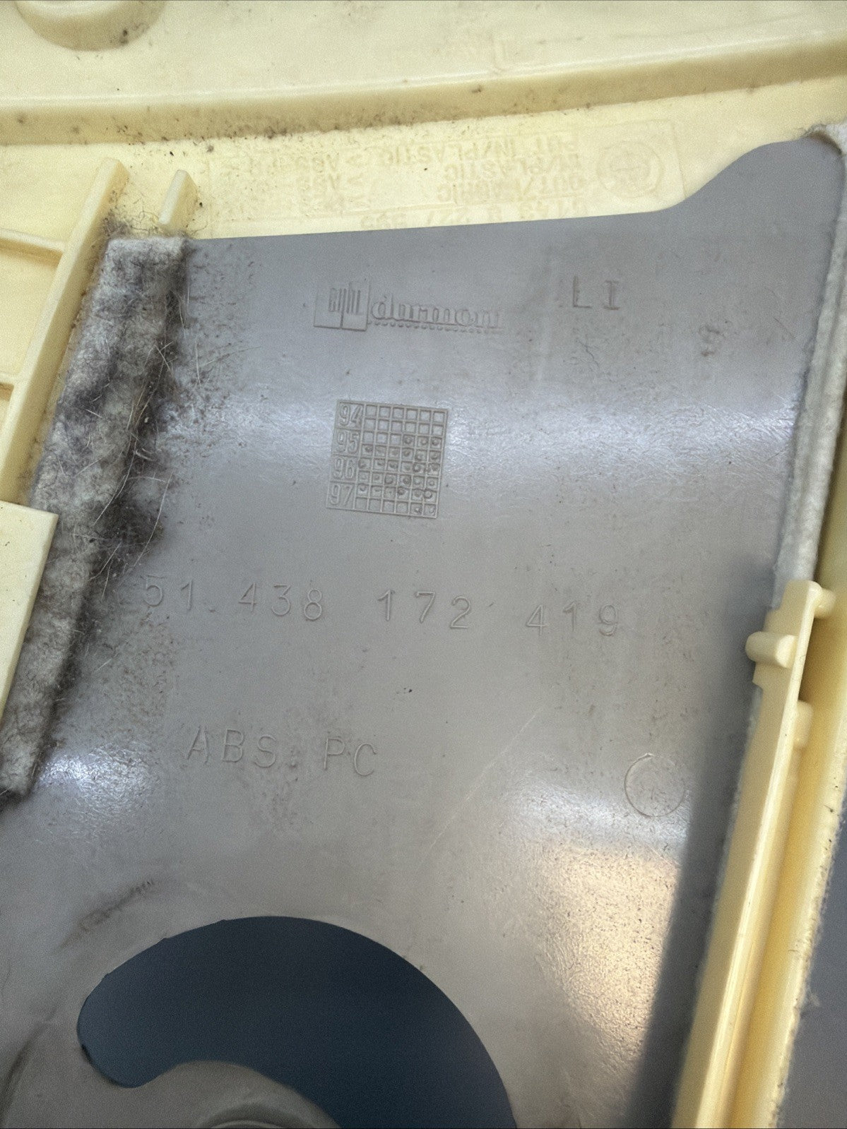 97-03 BMW E39 5 Series Center Left Diver Side Upper B Pillar Trim Grey 8172419
