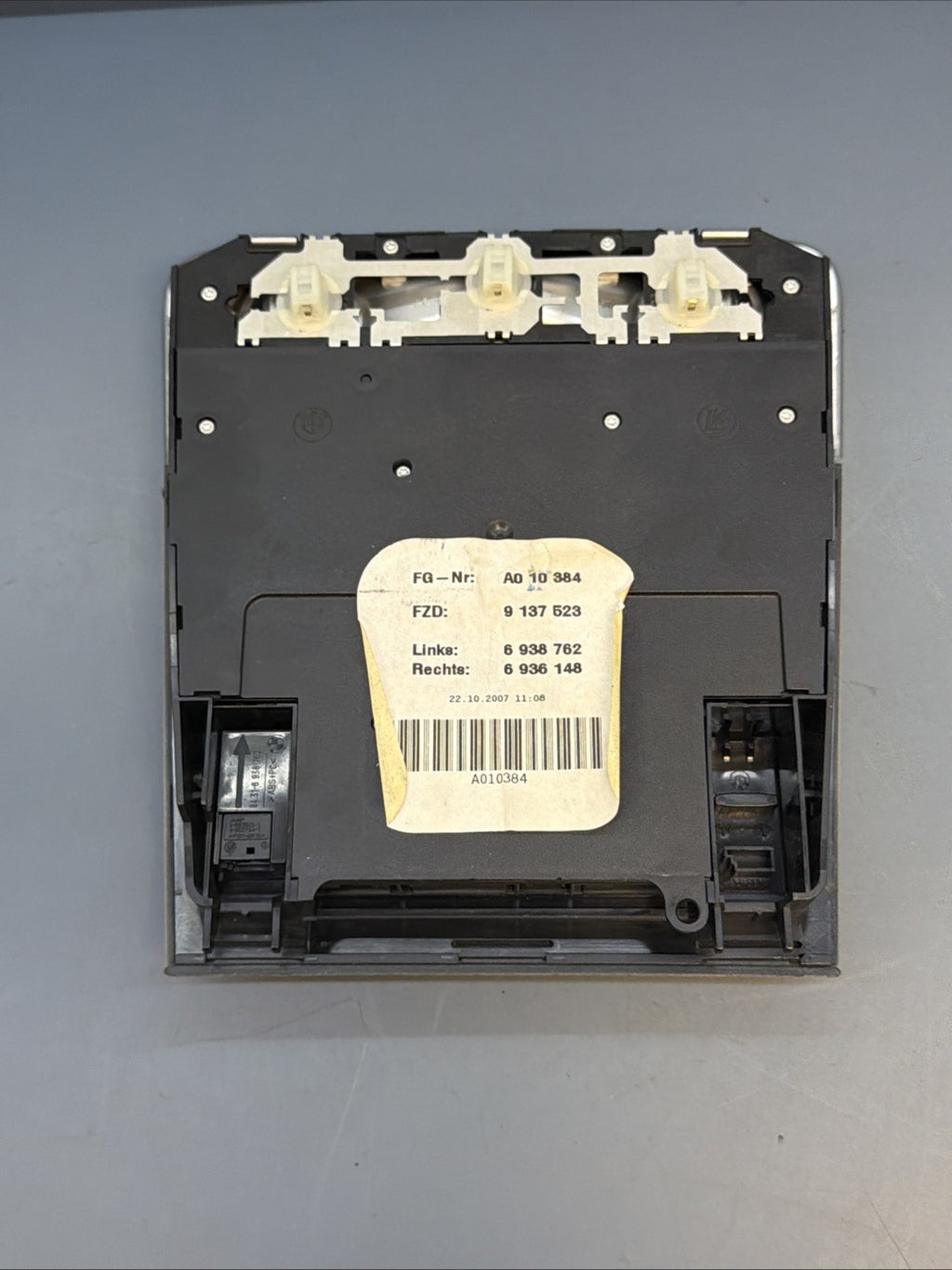 BMW 06-12 E90 E9X FRONT UPPER SUNROOF INTERIOR LIGHT CONTROLS GRAY OEM 9137523