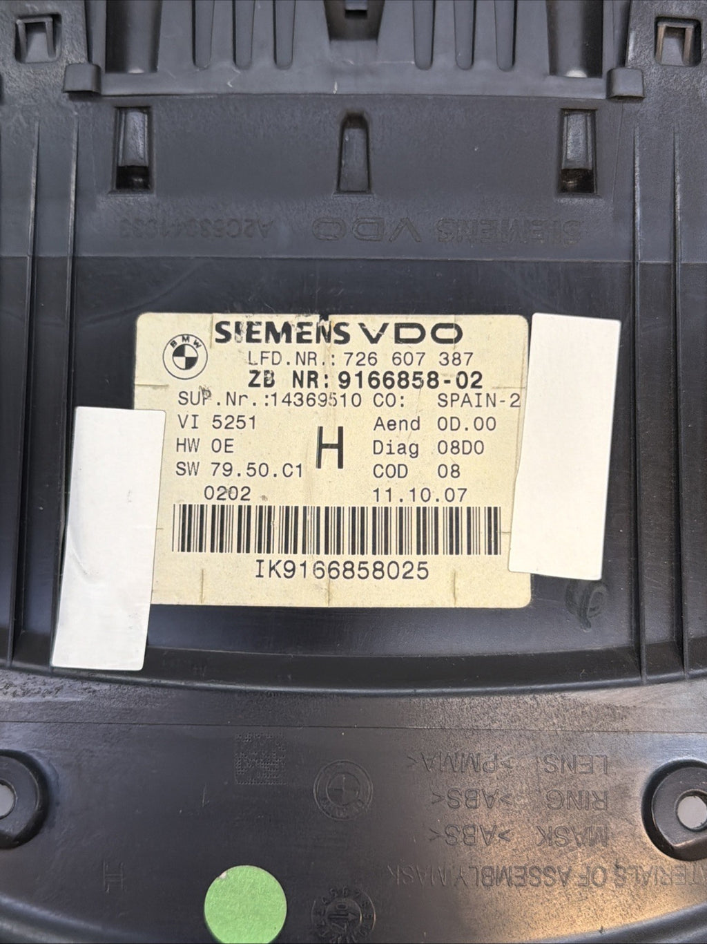 07-11 BMW E90 E92 E93 335i N54 N55 Instrument Speedometer Cluster 9166858 149K