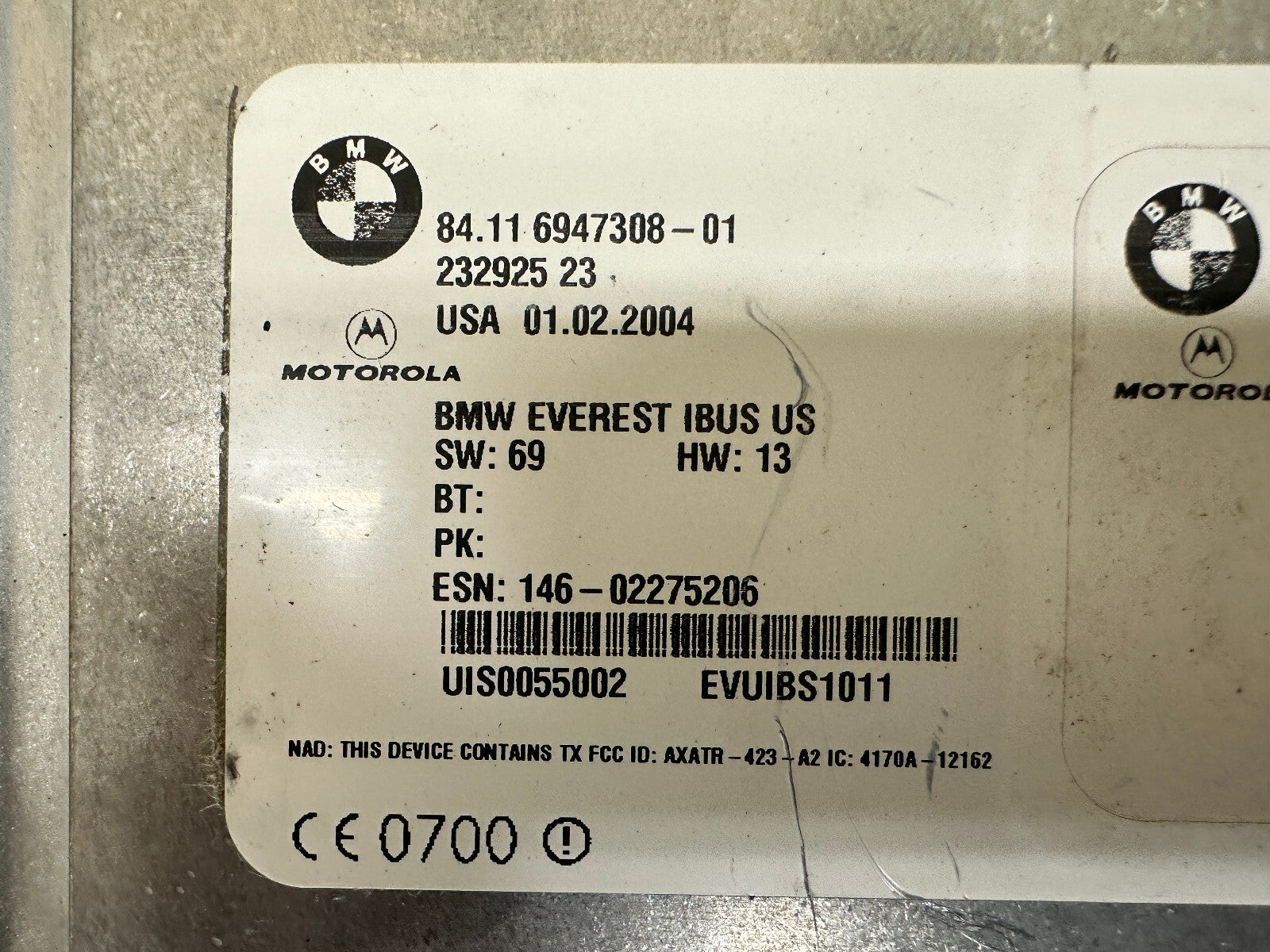 BMW 2004-2006 E46 E85 BLUETOOTH TELEMATICS CONTROL MODULE W BRACKET OEM 6947308