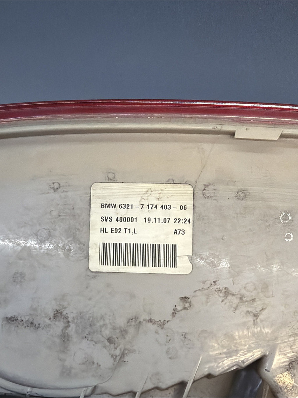 2007-10 BMW E92 3 Series Coupe Pre-LCI Outer Left Driver Taillight OEM 7174403