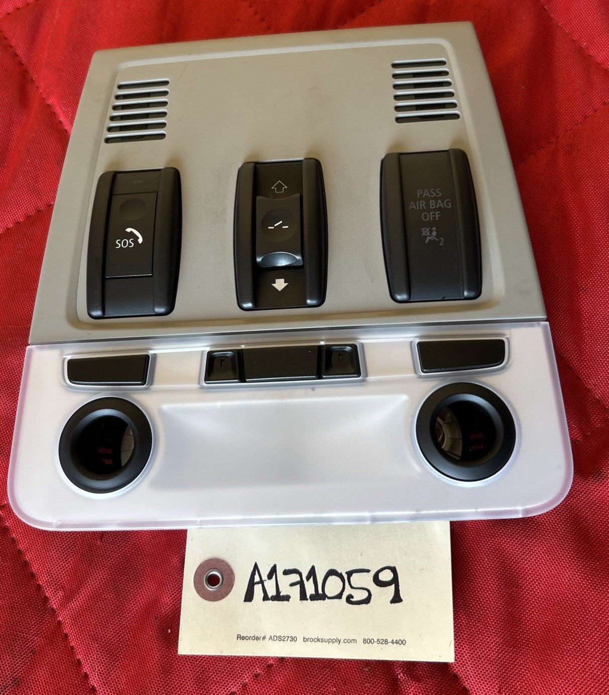 BMW 06-12 E90 E9X FRONT UPPER SUNROOF INTERIOR LIGHT CONTROLS GRAY OEM 6976340