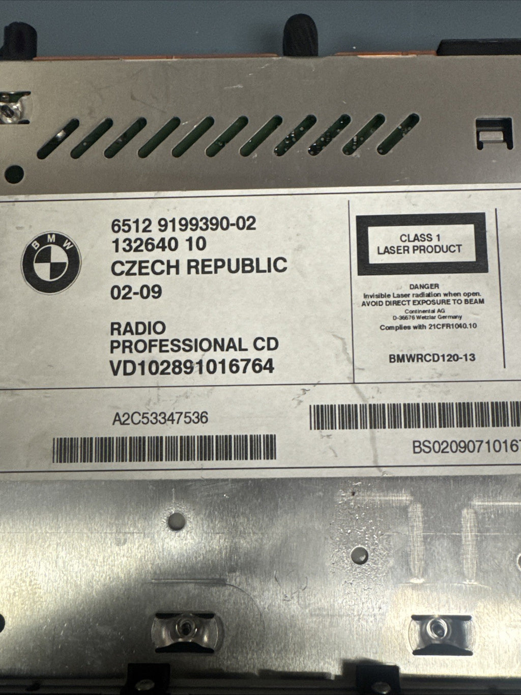 07-10 BMW E90 E92 E93 335i CAR STEREO RADIO CD PLAYER RECEIVER 9199390 OEM