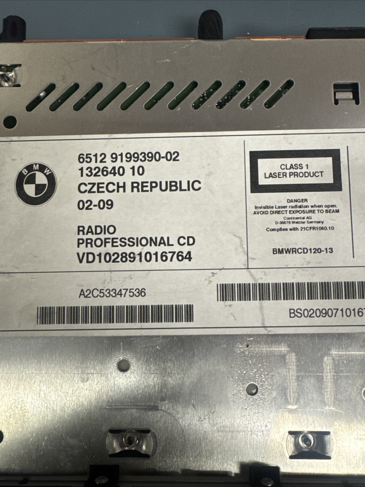 07-10 BMW E90 E92 E93 335i CAR STEREO RADIO CD PLAYER RECEIVER 9199390 OEM