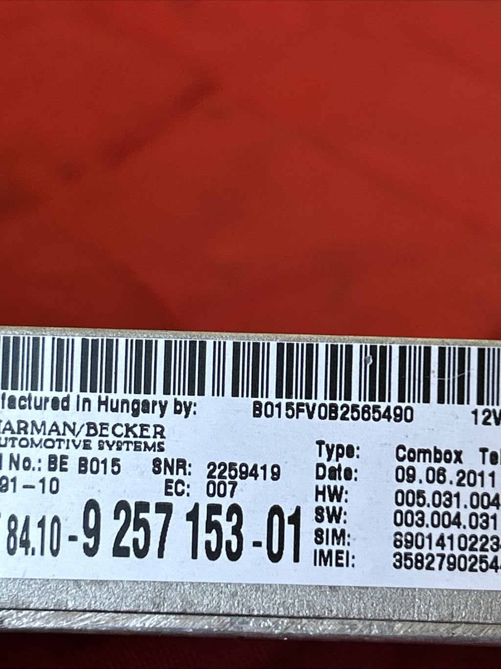 BMW 11-17 F25 F10 F30 HARMAN BLUETOOTH TELEMATIC CONTROL MODULE OEM 9257153