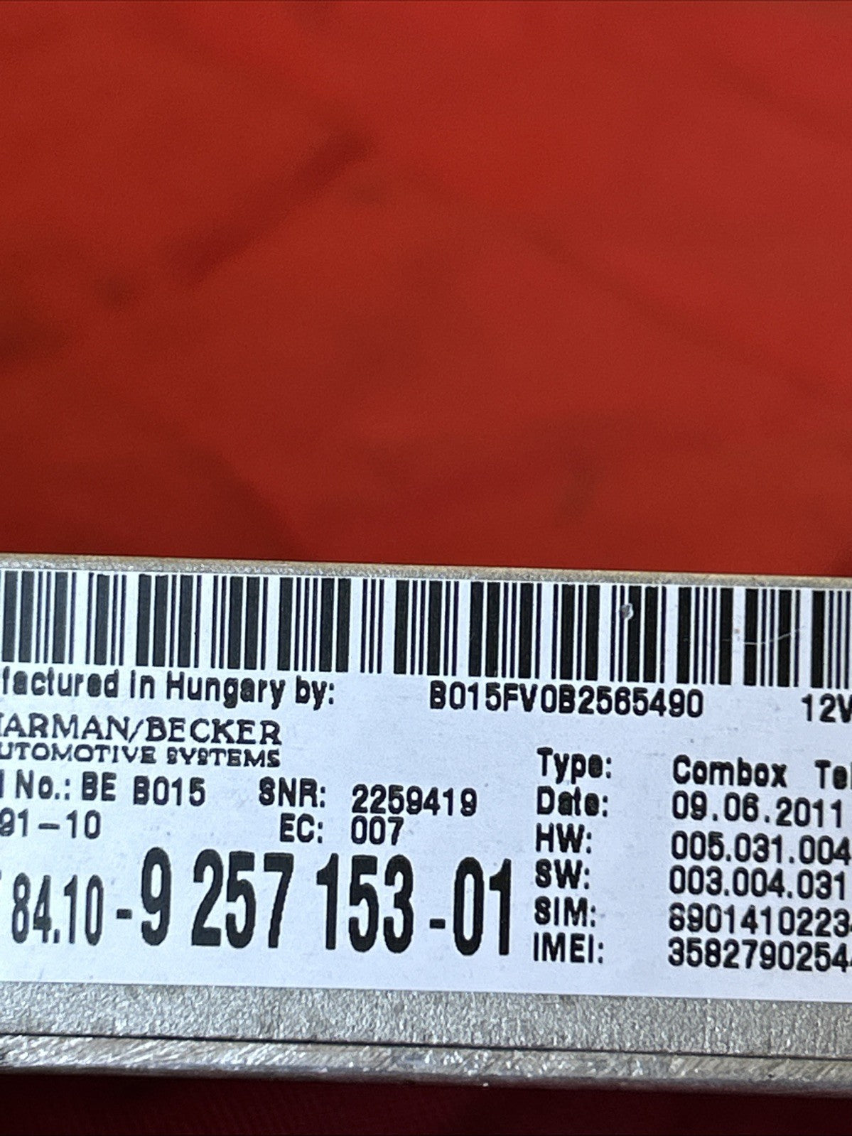 BMW 11-17 F25 F10 F30 HARMAN BLUETOOTH TELEMATIC CONTROL MODULE OEM 9257153