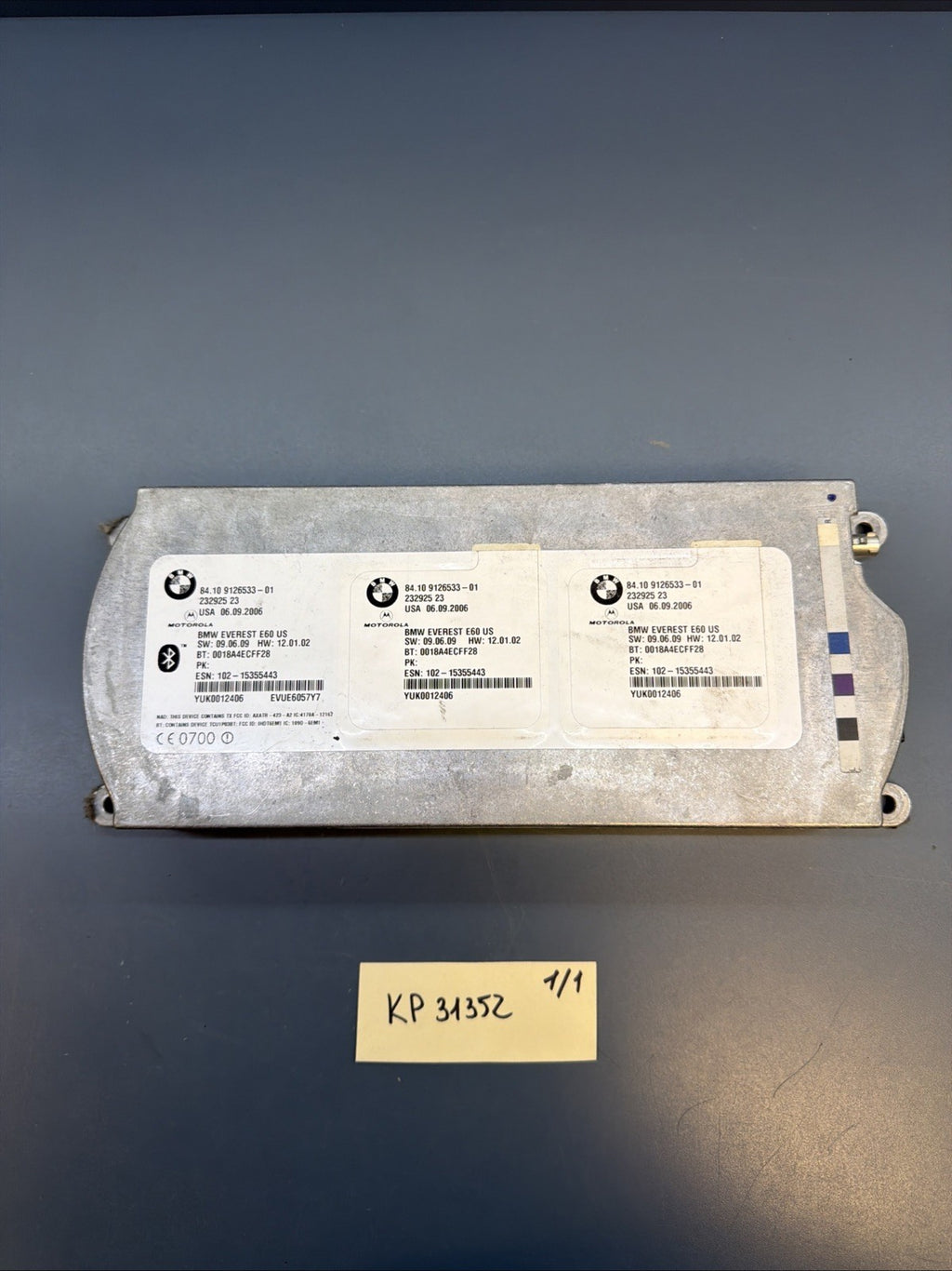 BMW 2005-2012 E90 TELEMATICS BLUETOOTH CONTROL MODULE OEM 9126533