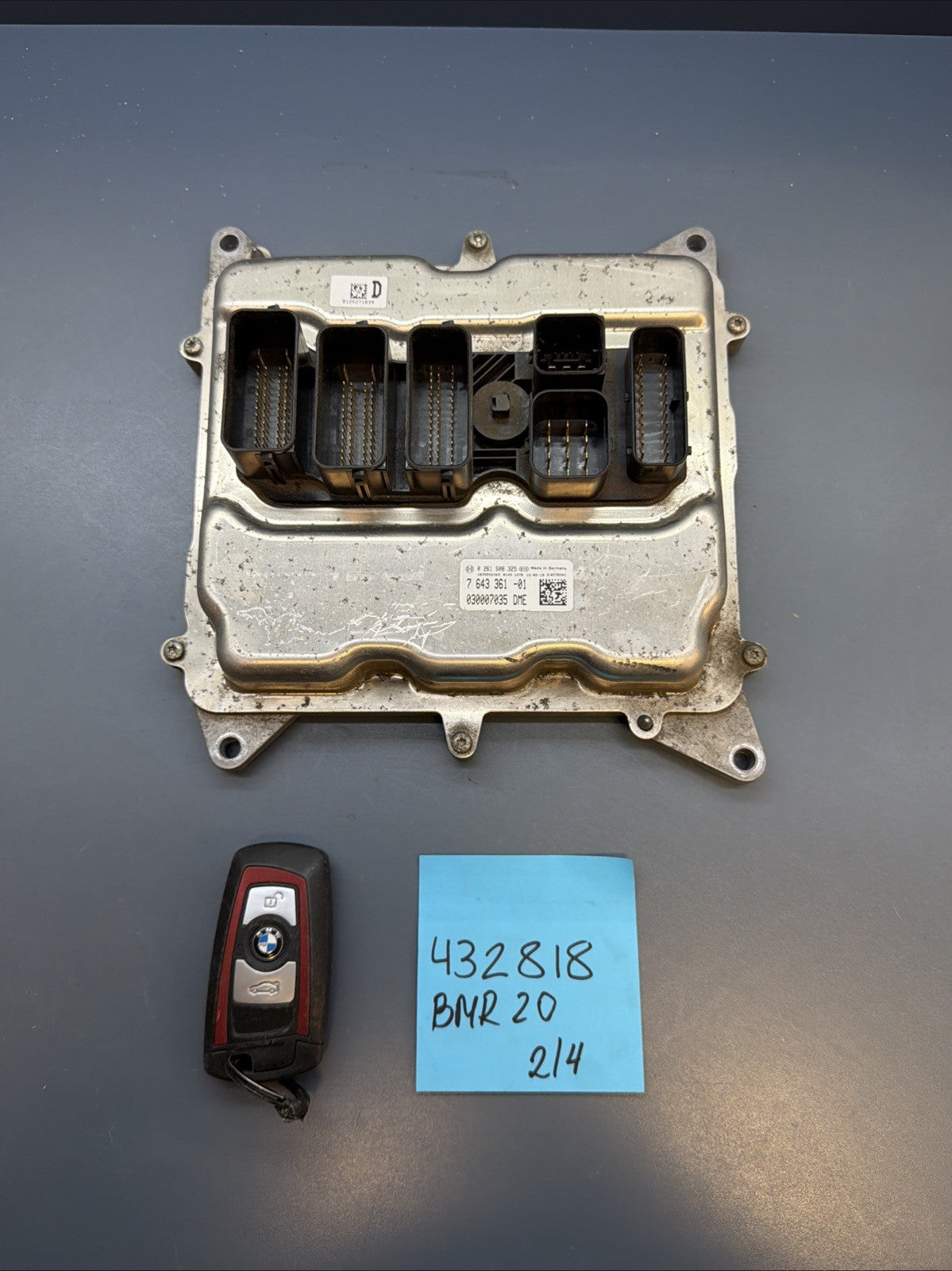12-2015 BMW 328i ECU PCM ECM Engine Control Module DME 7643361 WITH MATCHING KEY