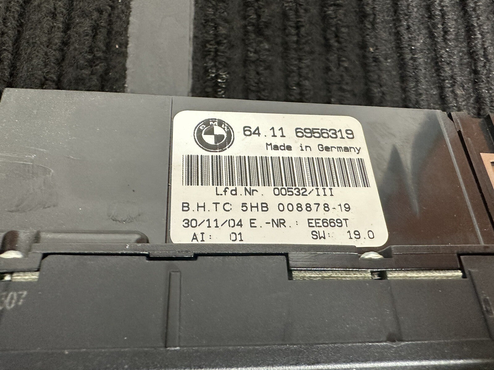 00-06 BMW E46 3 SERIES CENTER A/C HEATER CLIMATE TEMPERATURE CONTROL OEM 6956319