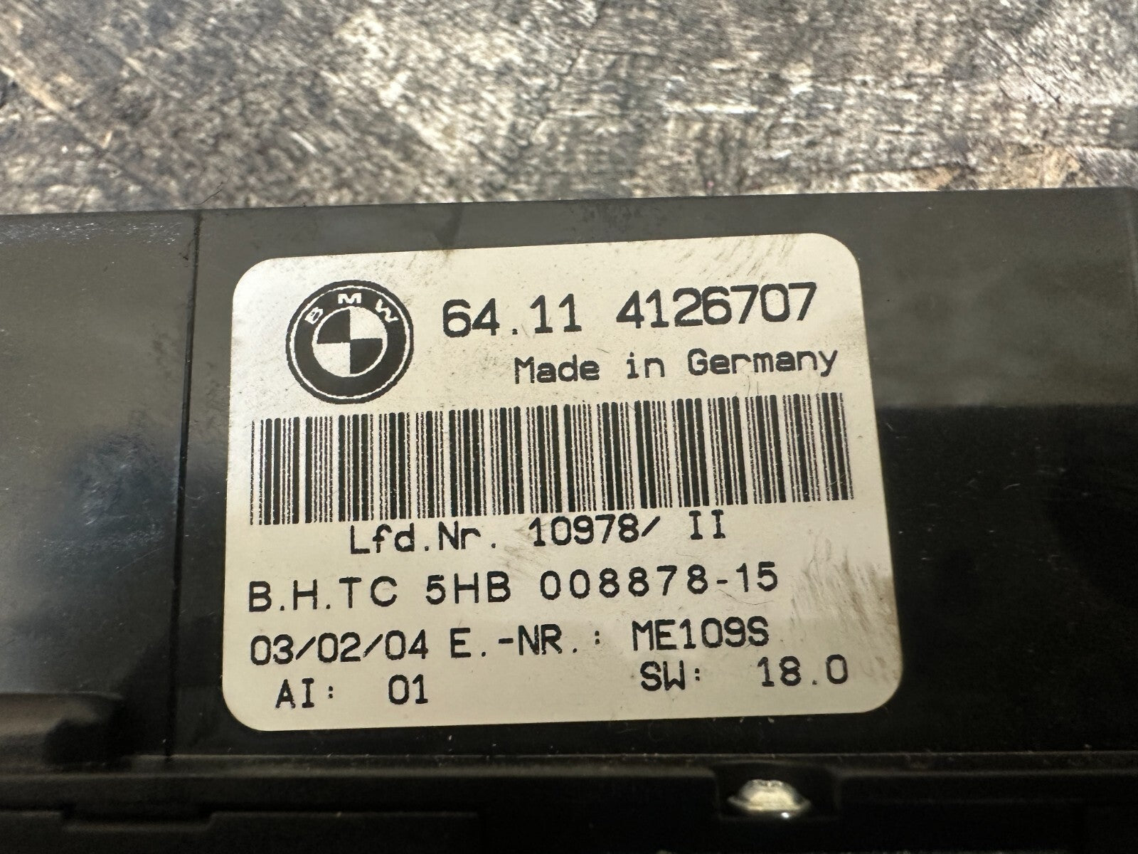 BMW 1997-2006 E46 AC HEATER TEMPERATURE CLIMATE CONTROL PANEL OEM 4126707
