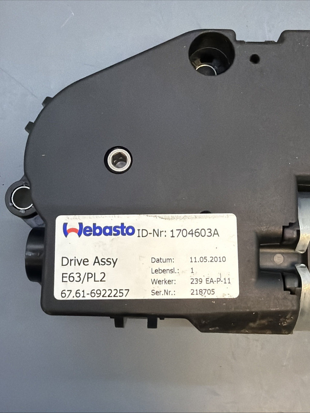 05-13 BMW E63 E82 E90 E92 SUNROOF MOON ROOF MOTOR UNIT 6922257 OEM