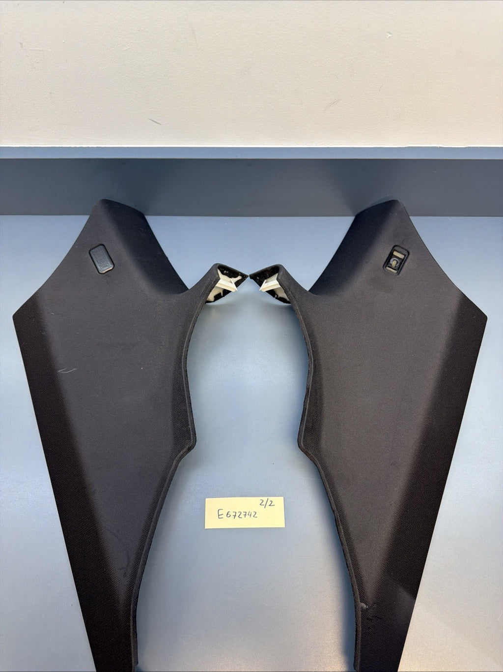 Left & Right Side Rear C Pillar Cover Trim Panel Pair OEM BMW E92 Black 7117473