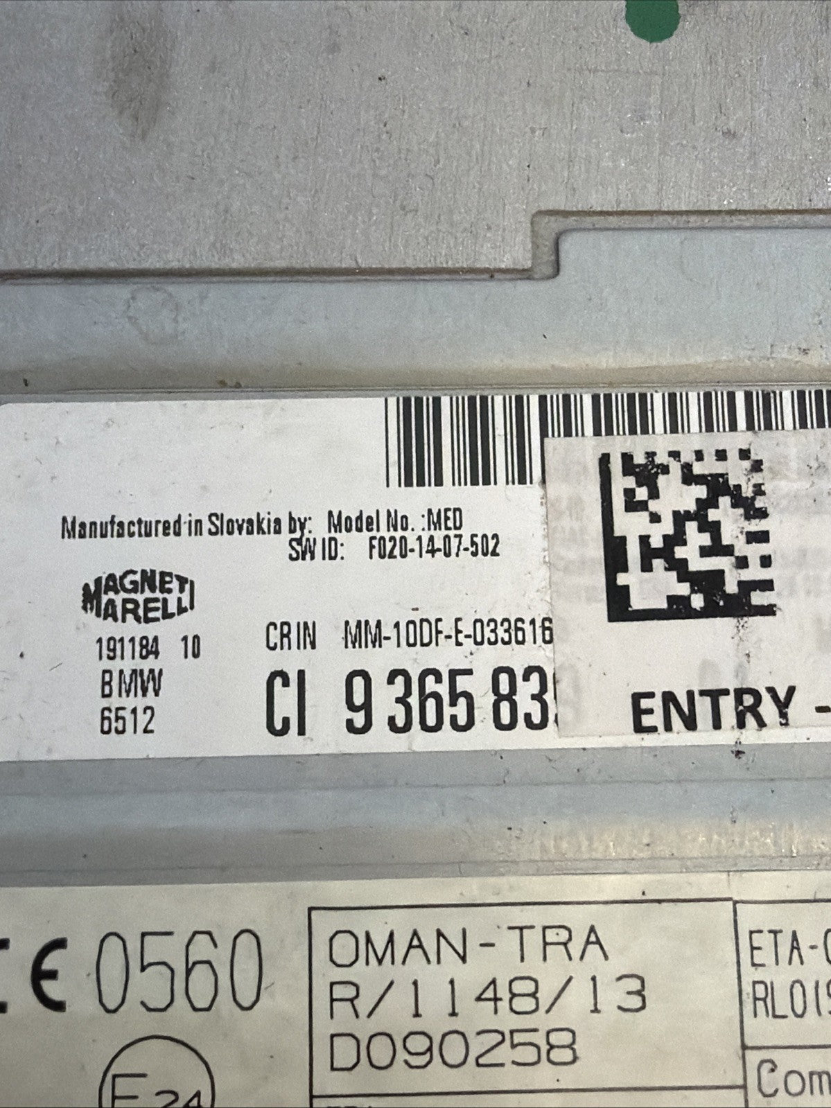 BMW F22 F30 F33 2/3/4 SERIES AUDIO RADIO SAT CD PLAYER ENTRY UNIT OEM 9365839