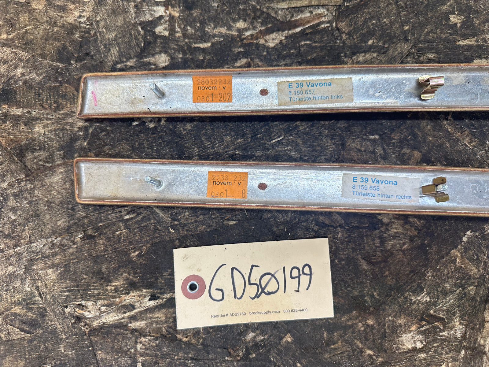 BMW 95-03 E39 5 SERIES LEFT+RIGHT VANOVA WOOD DOOR TRIM 2PC 8159658+8159657