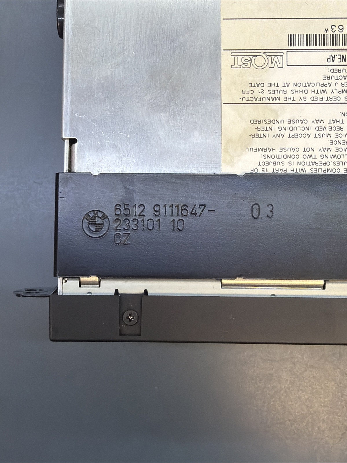 09-15 BMW 750i 750Li Front Dash DVD & CD Changer Player 9111647 Oem