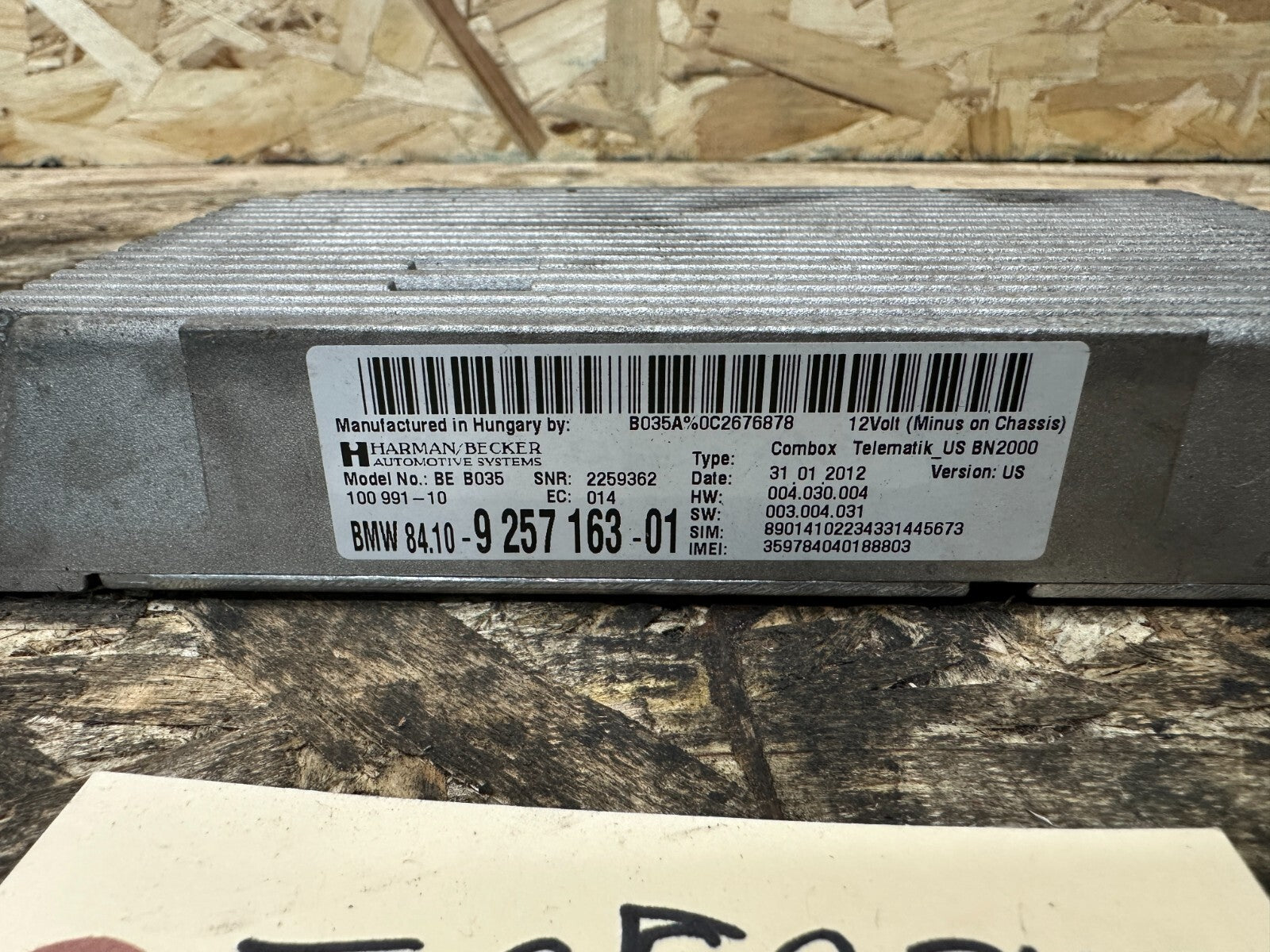 BMW 2009-2013 E90 E70 HARMAN BECKER TELEMATICS CONTROL MODULE OEM 9257163