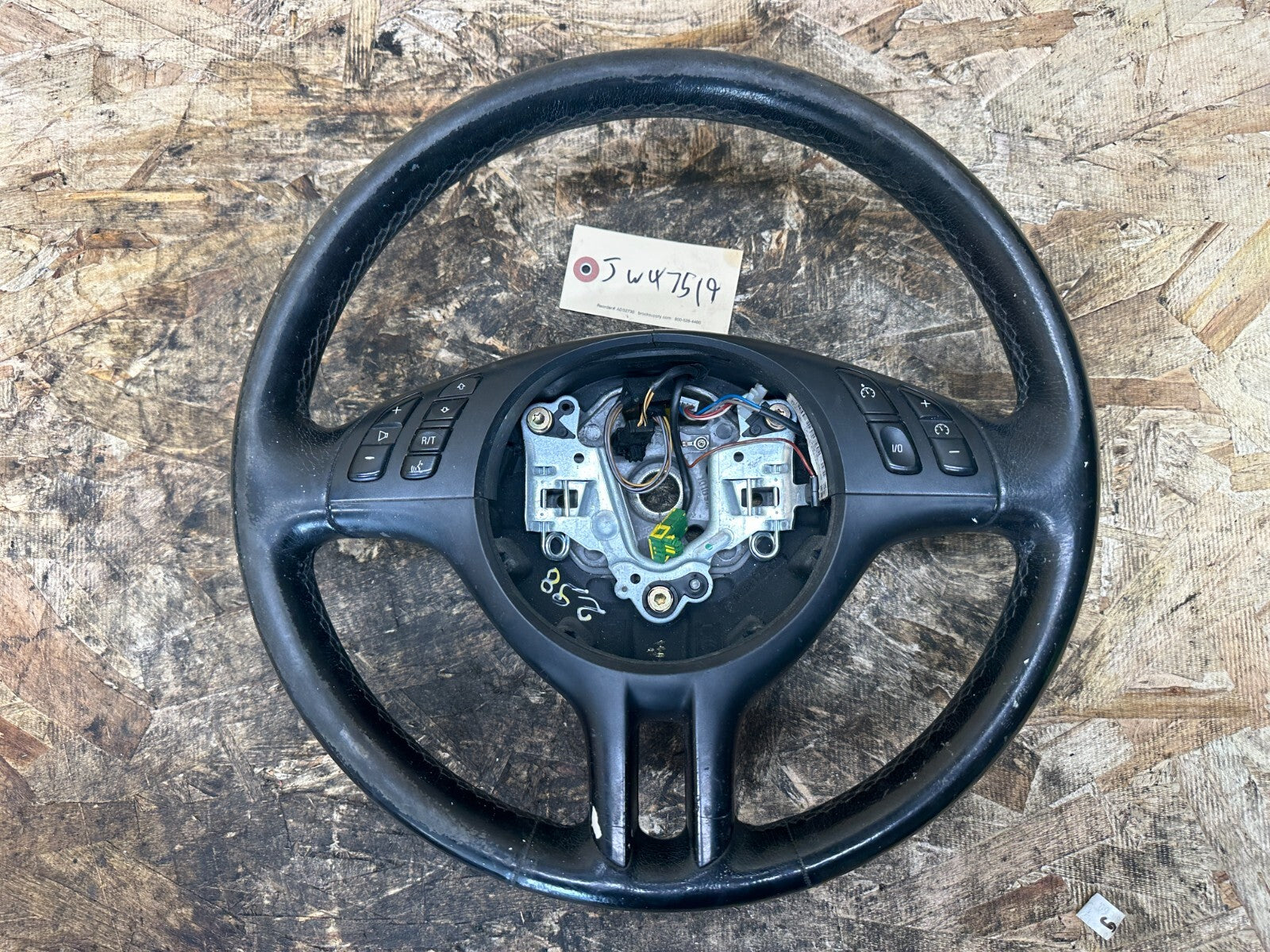 BMW 99-06 E46 3 SERIES MULTIFUNCTION SPORT STEERING WHEEL LEATHER BLACK 6753534