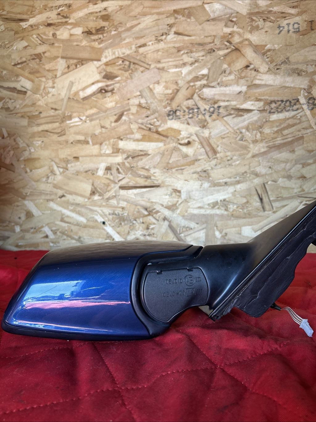 04-10 E83 BMW X3 PASSENGER SIDE RH POWERED DOOR MIRROR E1010790 MYSTIC BLUE