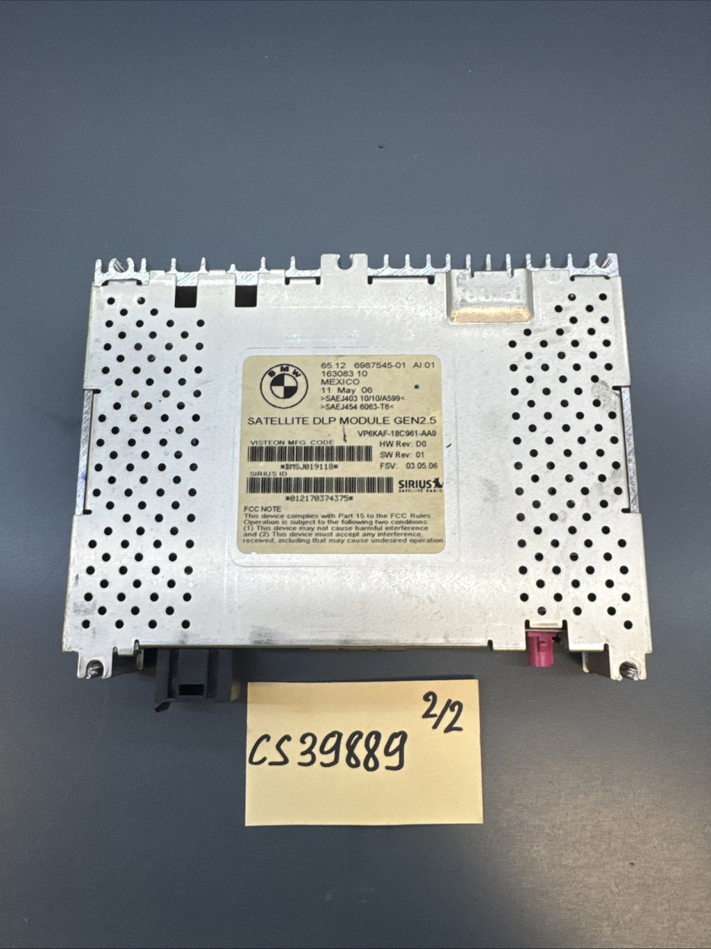 BMW E60 E63 E64 E65 E82 E92 Sirius Satellite Radio Receiver Module OEM 6987545