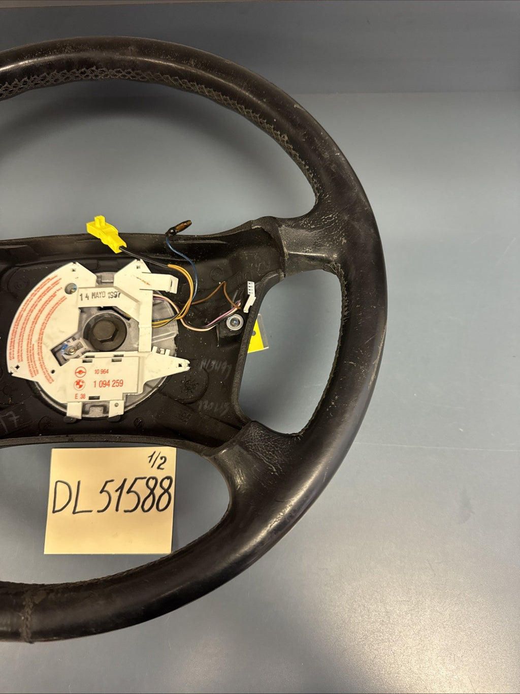 1998 BMW 740iL E38 4 Spoke Leather Steering Wheel OEM Used