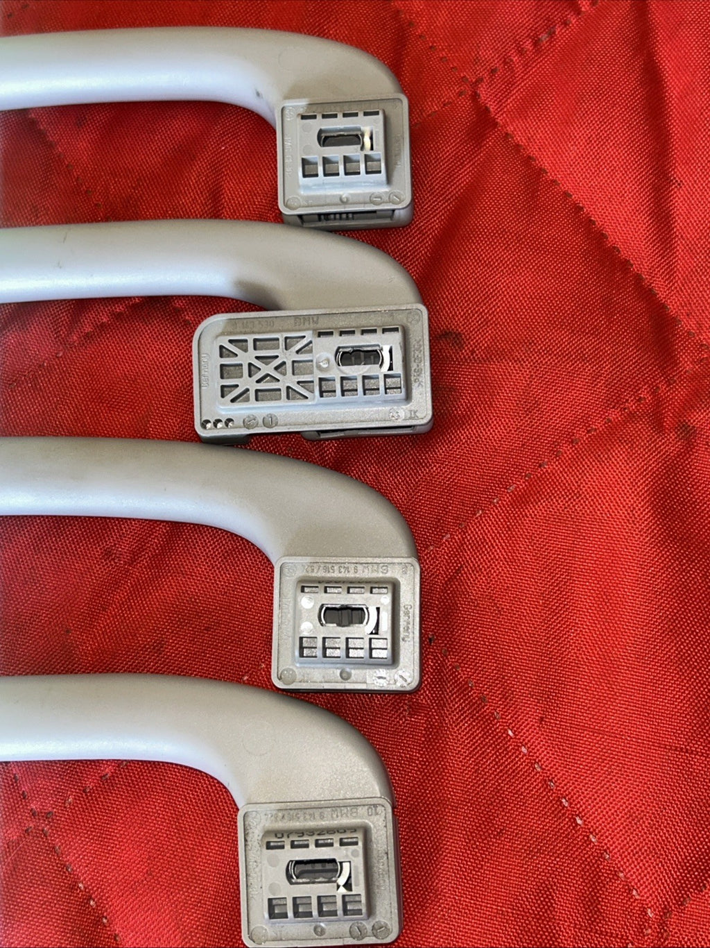 06-11 BMW E90 328I 335I INTERIOR ROOF GRAB HANDLE 7033659 OEM SET OF 4 GREY