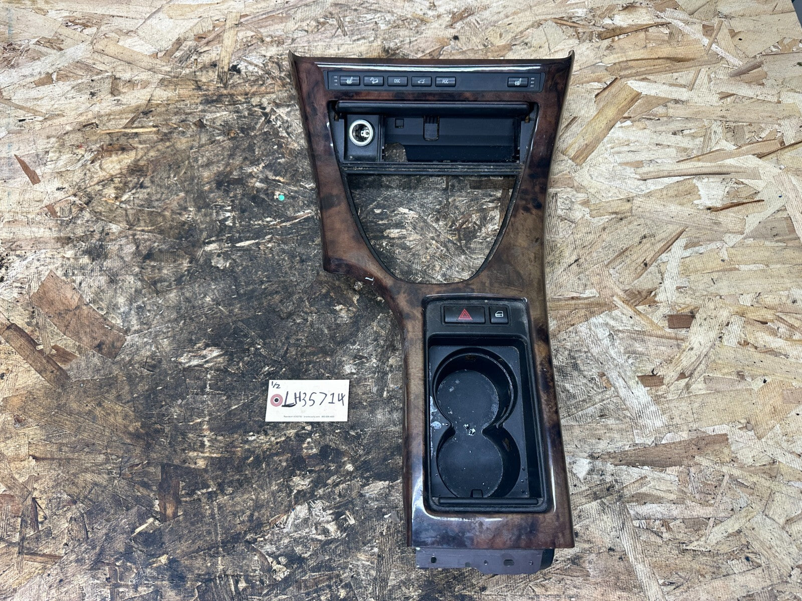 BMW 1999-2006 E53 X5 WOOD CENTER CONSOLE SHIFTER BEZEL TRIM OEM 9408021