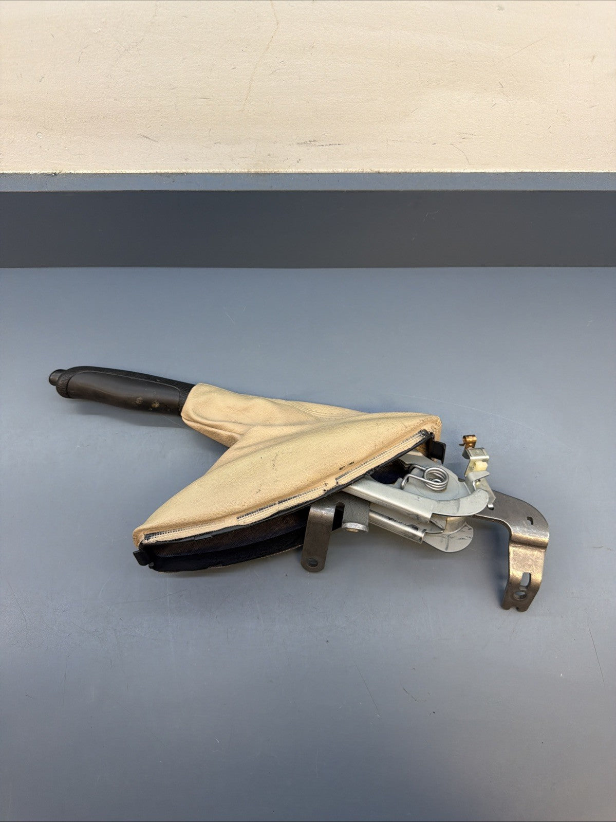  01-06 BMW E46 3 Series Parking Brake Handle W/ Leather Boot 1164485 OEM BEIGE