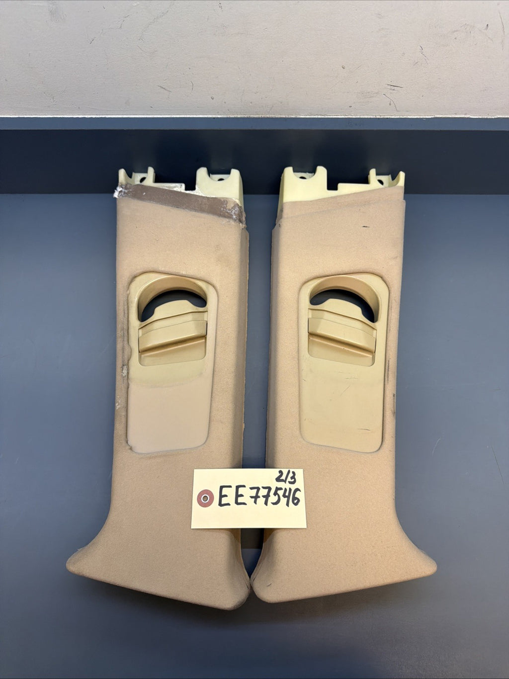 01-06 BMW E46 SEDAN B PILLAR LEFT & RIGHT Trim Cover BEIGE 8220241 8220242