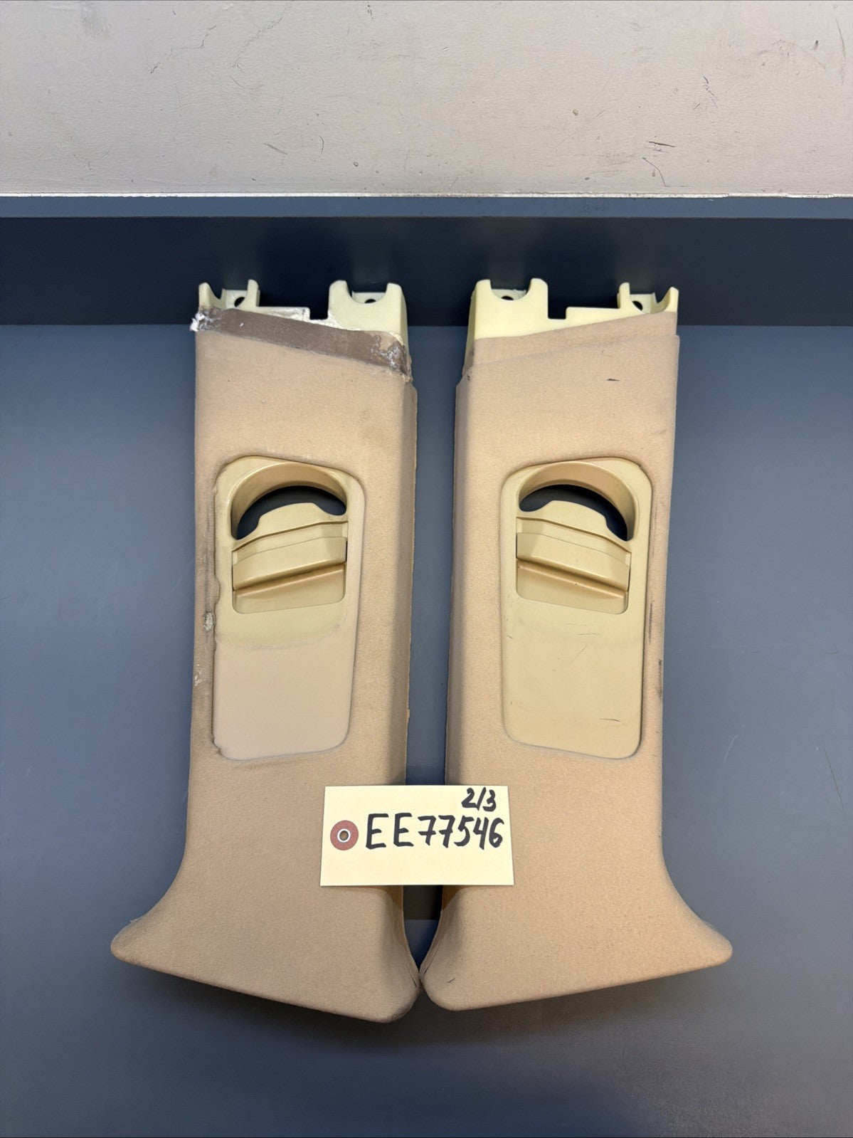 01-06 BMW E46 SEDAN B PILLAR LEFT & RIGHT Trim Cover BEIGE 8220241 8220242
