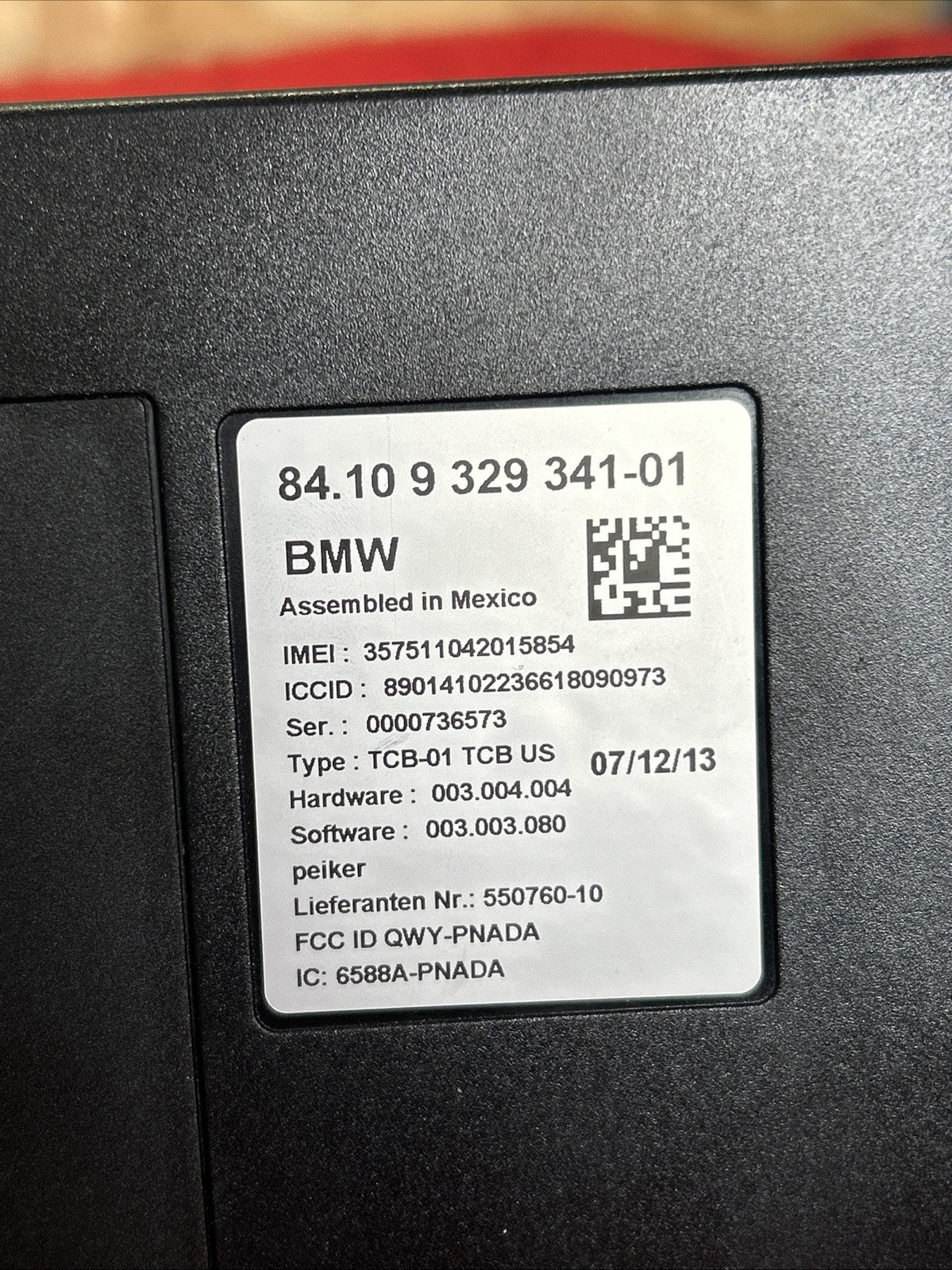 BMW 2010-2019 F10 F30 F32 BLUETOOTH TELEMATICS CONTROL MODULE OEM 9329341