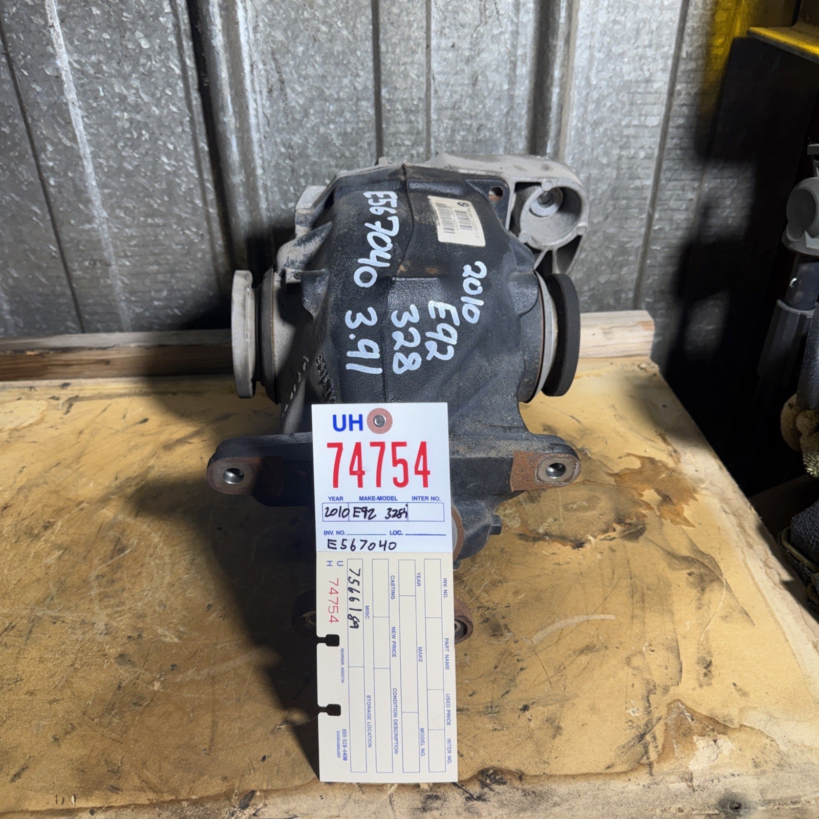 BMW REAR DIFFERENTIAL E90 3 SERIES FINAL DRIVE 3.91 7566189