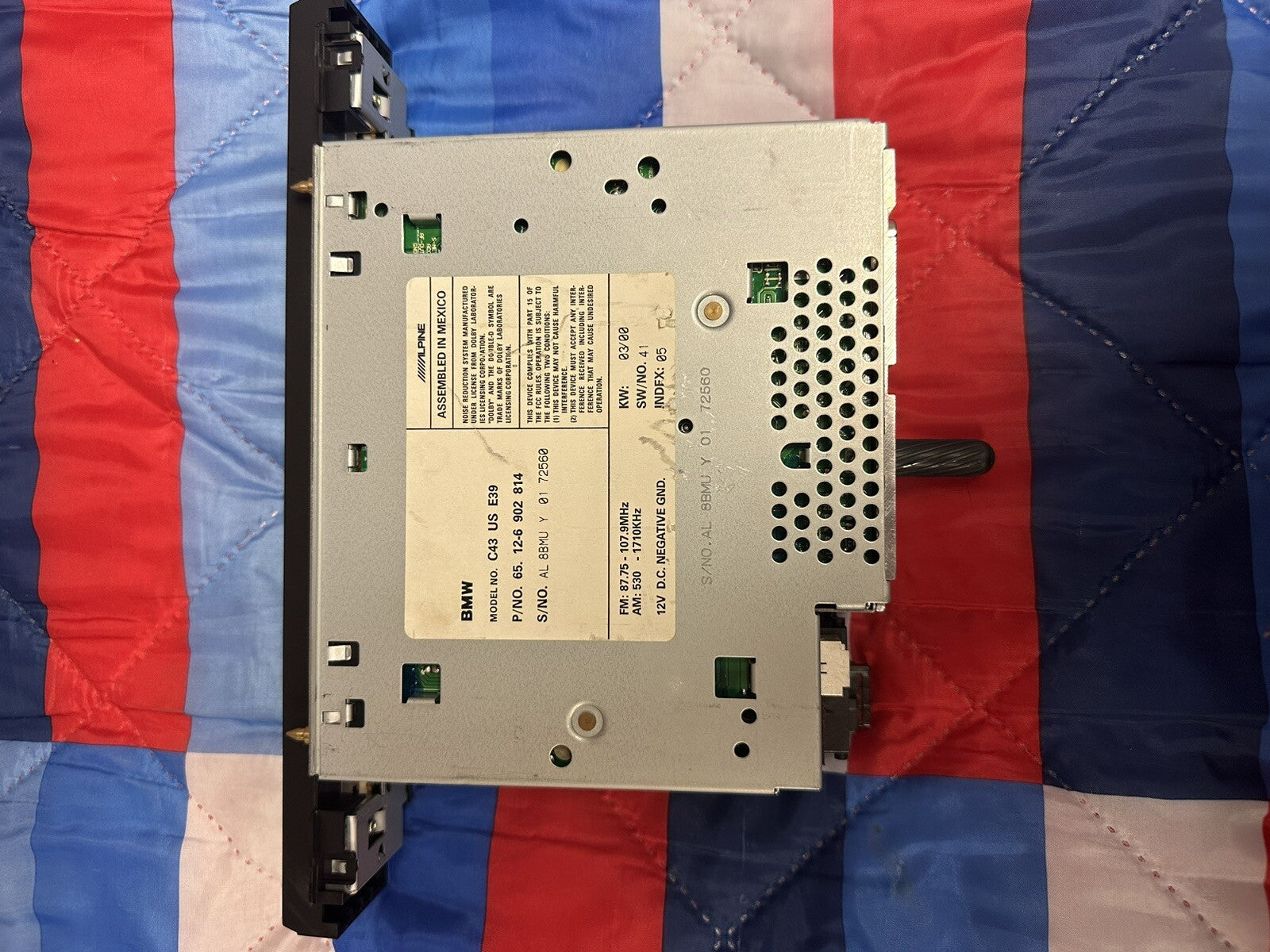 96-00 BMW 528I E39 RADIO CASSETTE PLAYER CHANGER RECEIVER 6902814 OEM