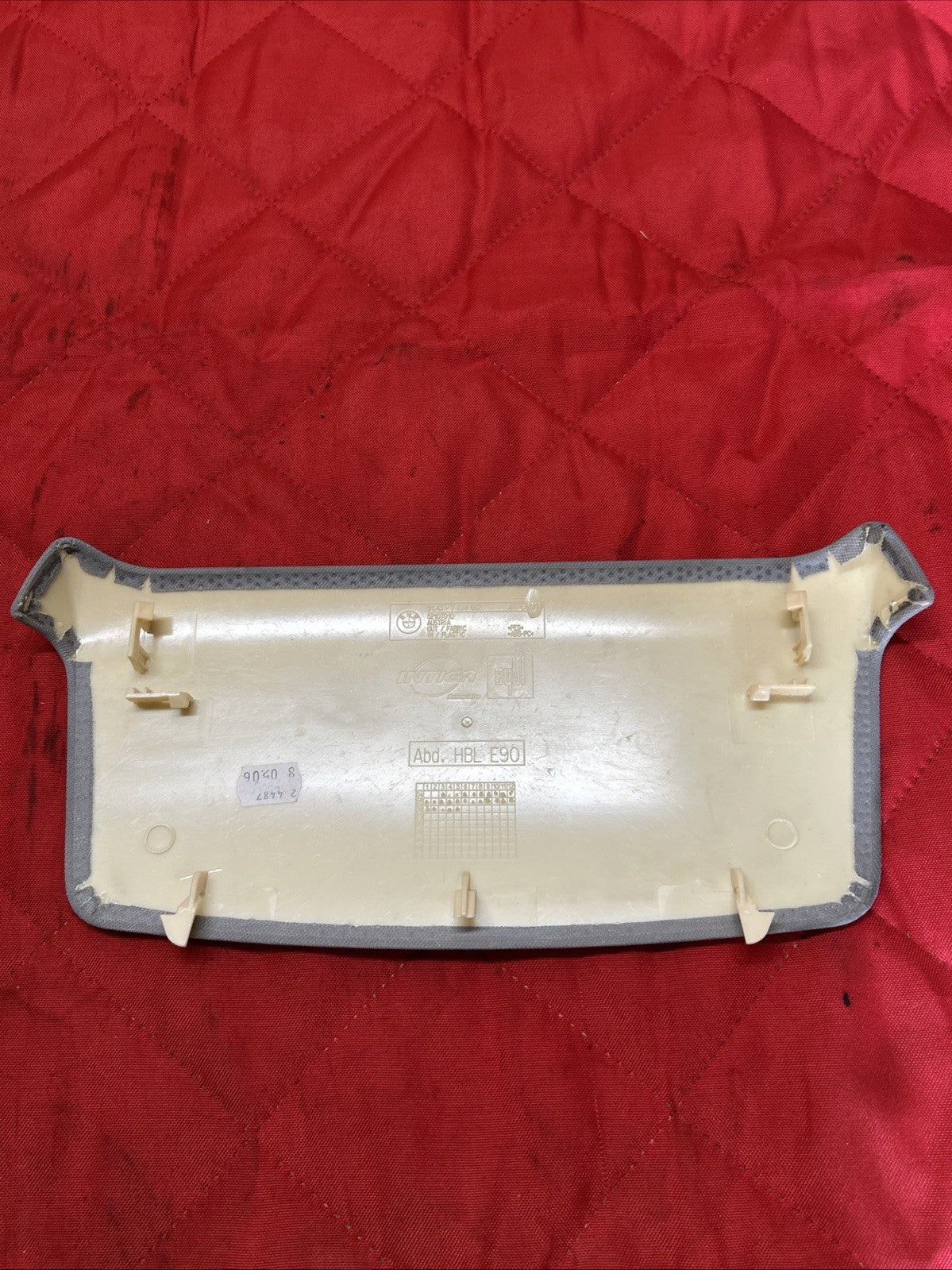 BMW 3 Series E90 Rear Headliner Cover Trim Piece Grey Cloth 7074962
