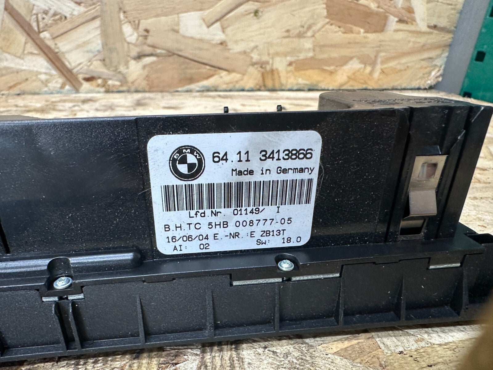 BMW 03-10 E83 X3 BLACK HEATER/AC CLIMATE CONTROL SWITCH PANEL+TRIM OEM 3413866