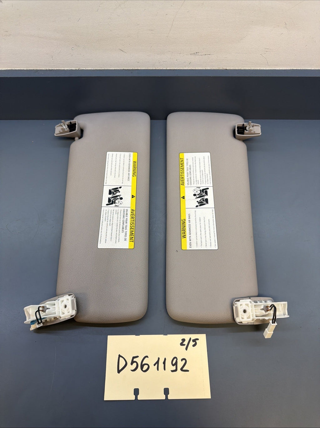 12-19 BMW 3 & 4 SERIES FRONT LEFT & RIGHT SUNVISOR SET GREY 7322293 7322294