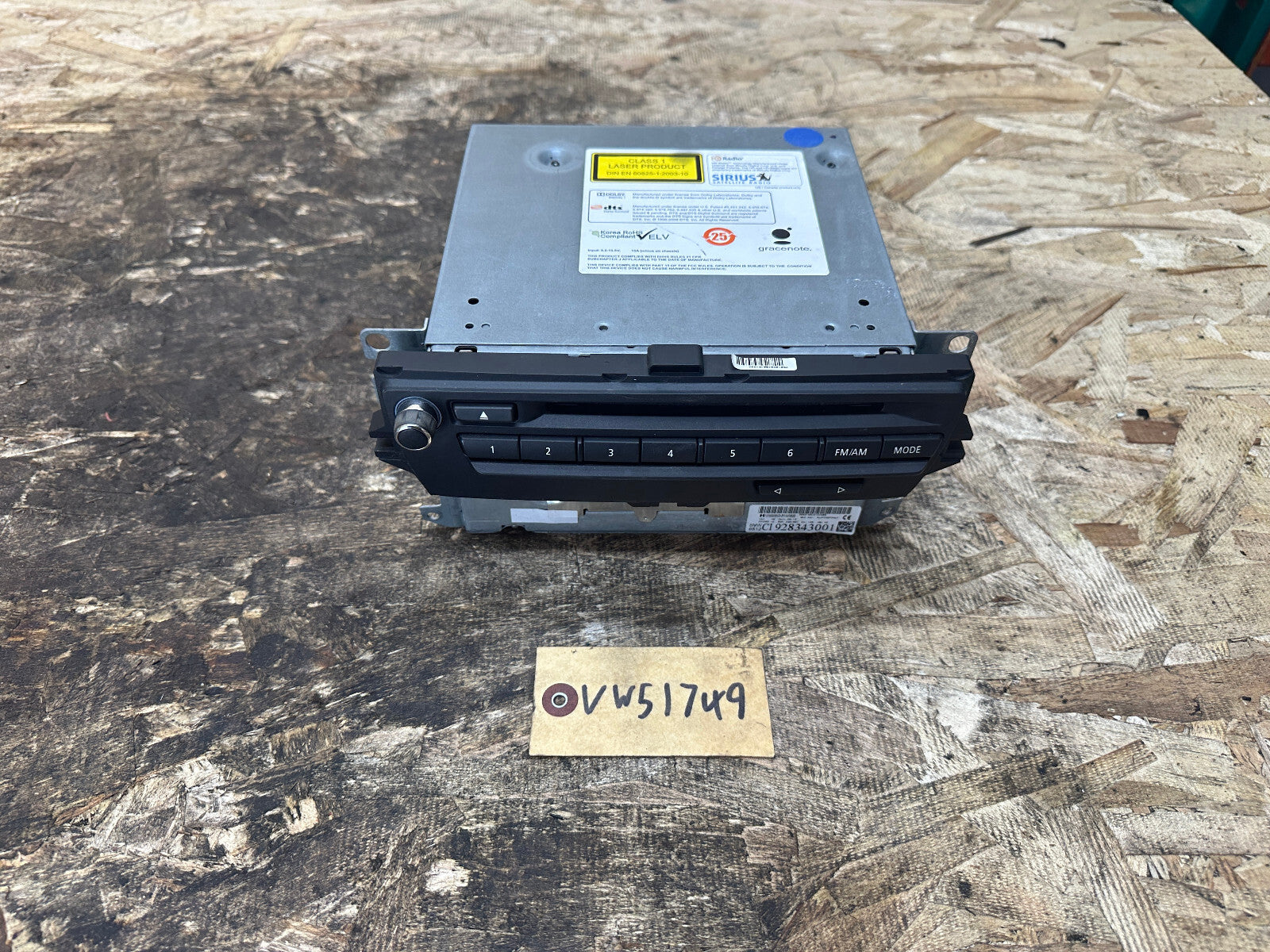 BMW 09-15 E84 X1 AM FM RADIO SATELLITE RECIEVER HEAD UNIT OEM 928343001