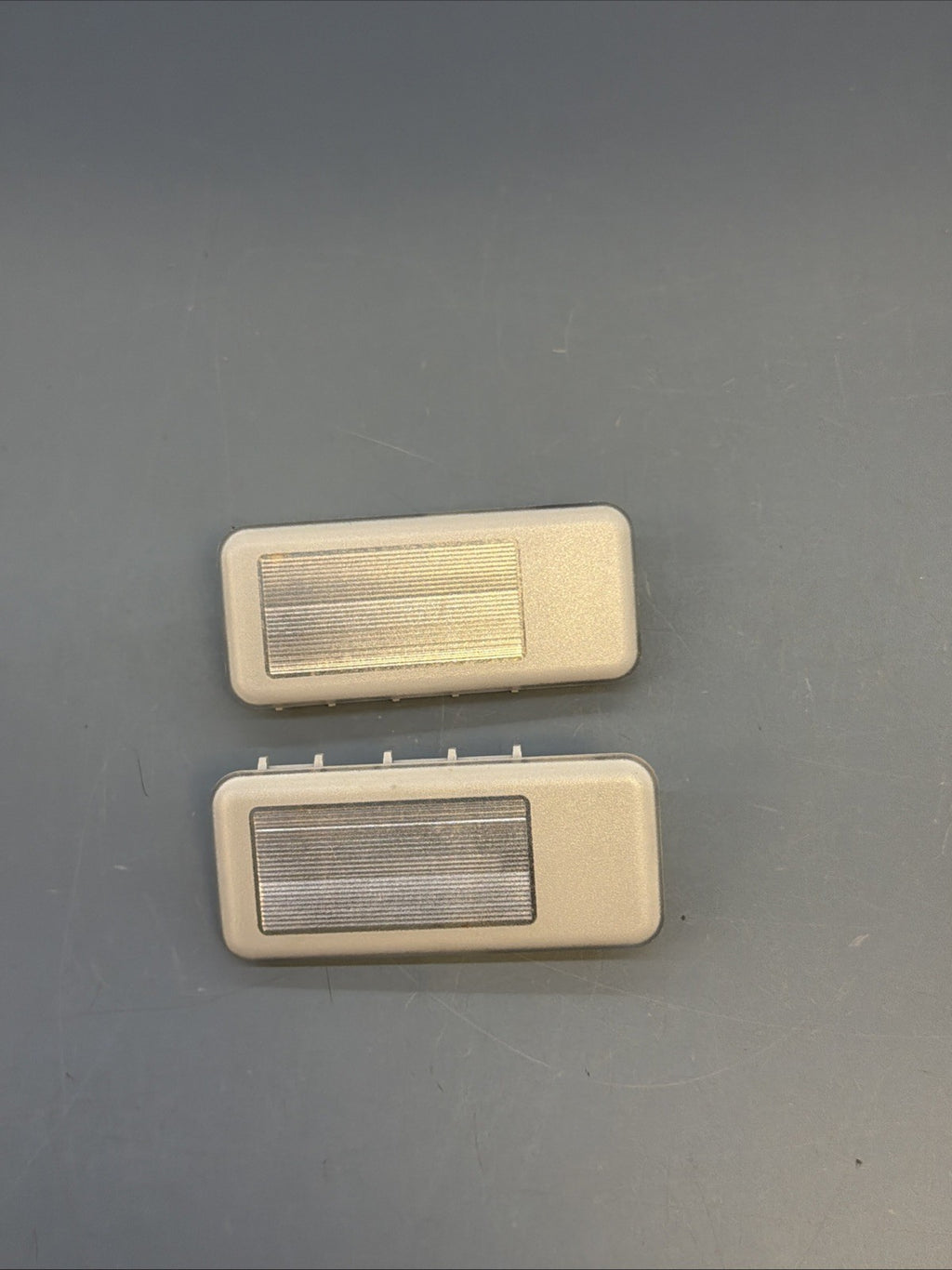 1999-2006 BMW E46 325 328 M3 Sun Visor Vanity Map Light Set Gray OEM