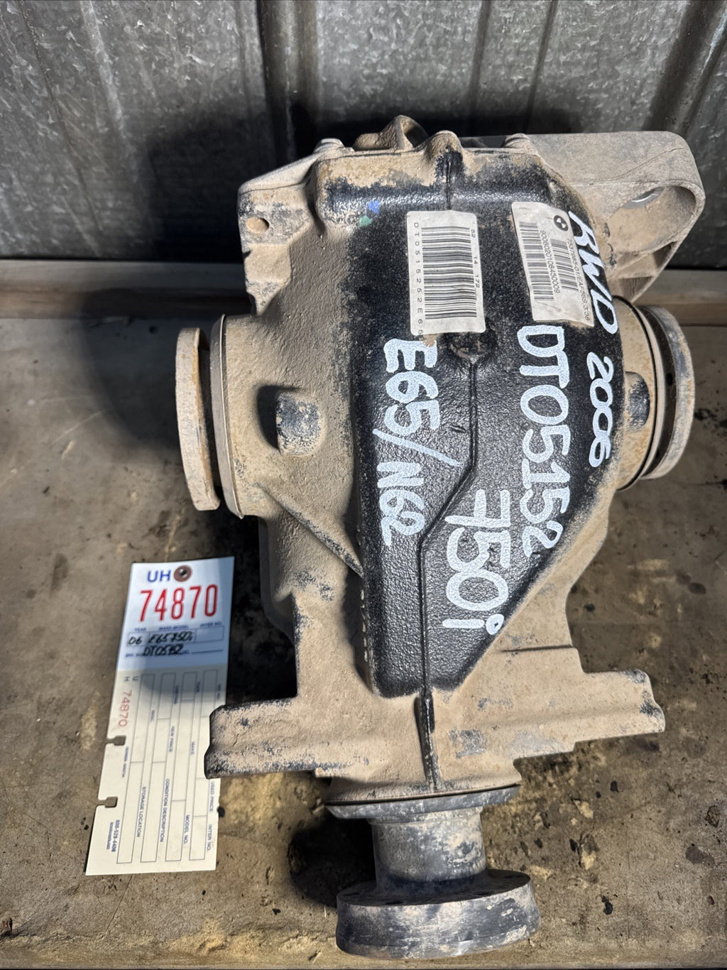 BMW REAR DIFFERENTIAL E65 750I AUTOMATIC SERIES FINAL DRIVE 3.38 7537985 106K