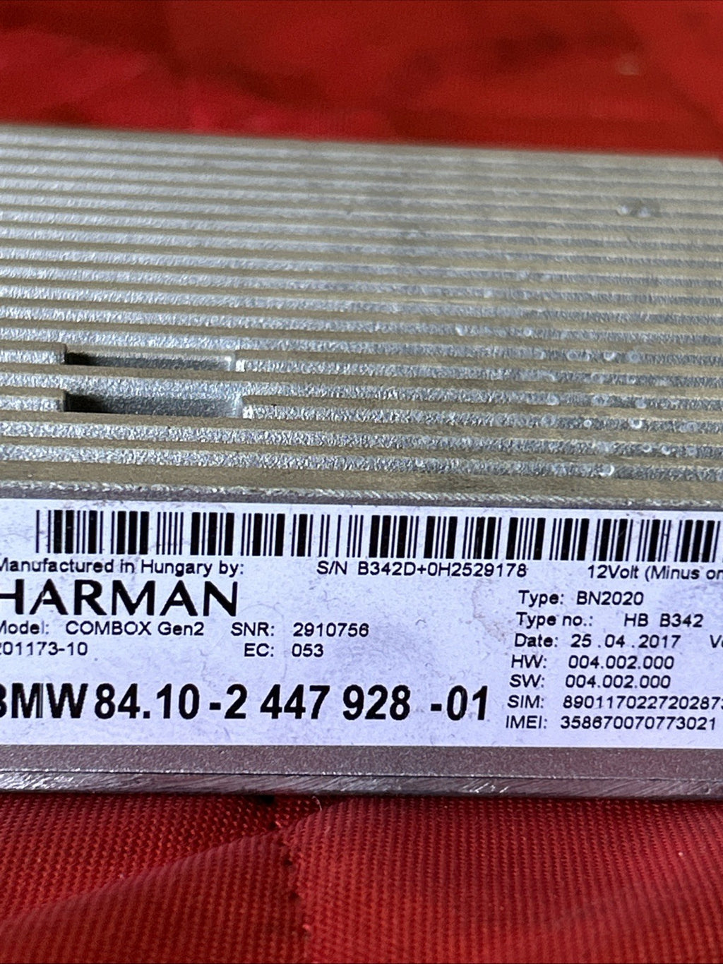 2011 - 2017 BMW X3 Radio Telematics Control Module Unit 2447928 OEM