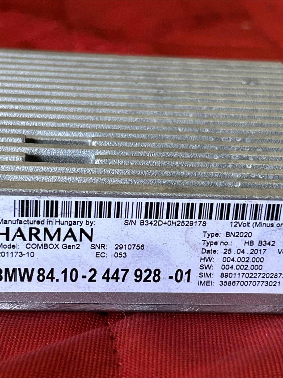 2011 - 2017 BMW X3 Radio Telematics Control Module Unit 2447928 OEM