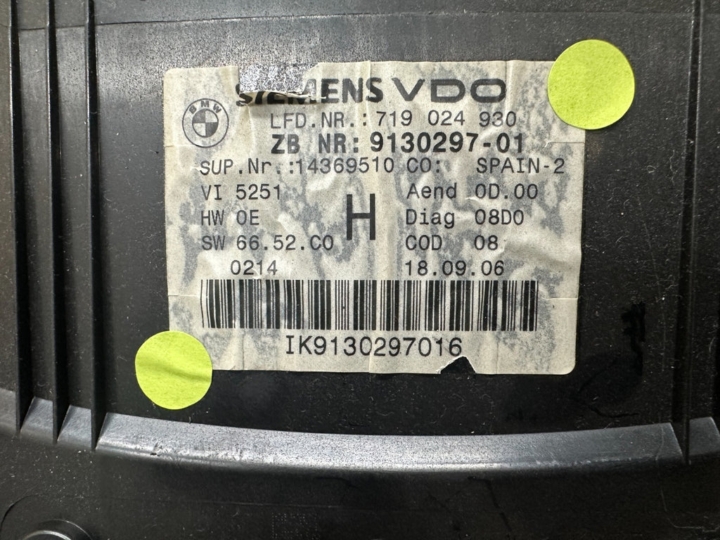 BMW 2005-2012 E90 SPEEDOMETER INSTRUMENT GAUGE CLUSTER MPH OEM 9130297