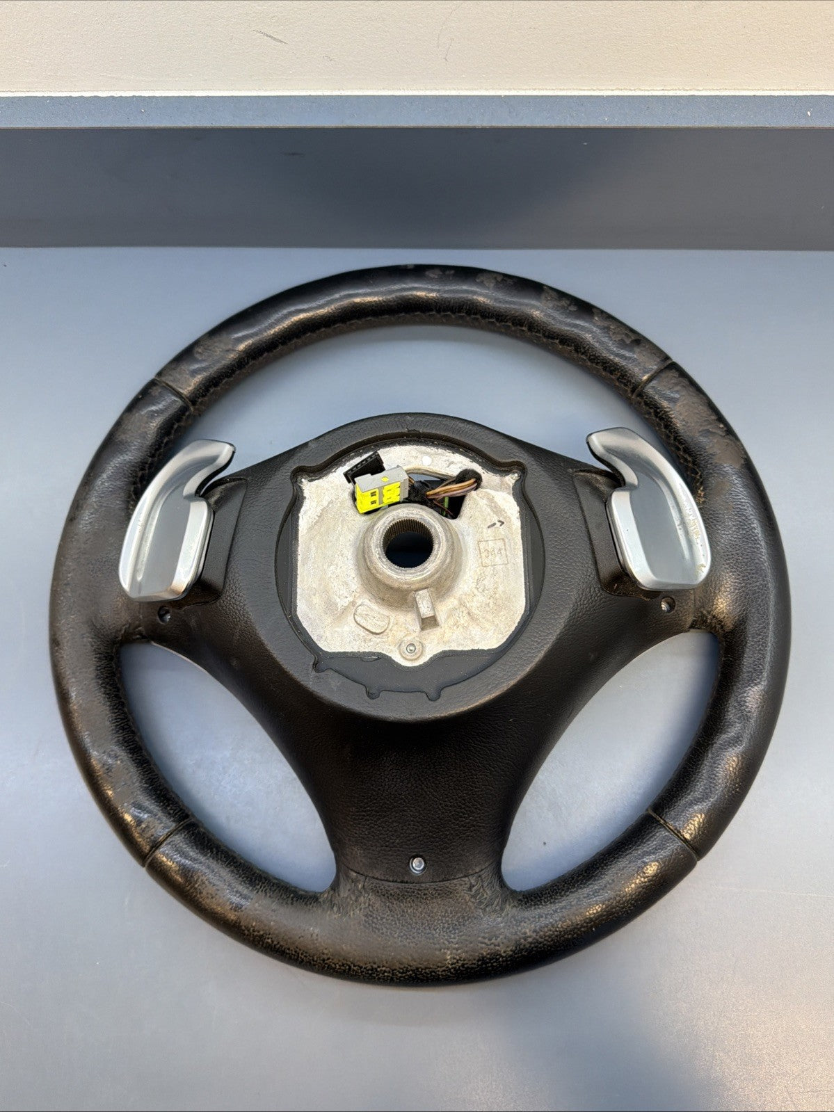 BMW 06-11 E90 3 SERIES BLACK LEATHER SPORT STEERING WHEEL W PADDLES OEM 6795858
