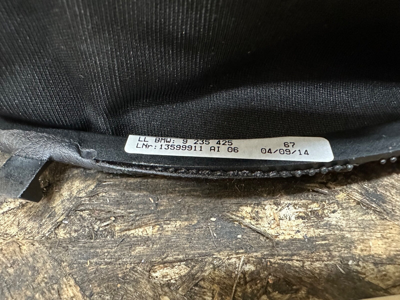BMW F30 F31 12-19 HAND EMERGENCY PARKING BRAKE BOOT BLACK LEATHER OEM 9235425
