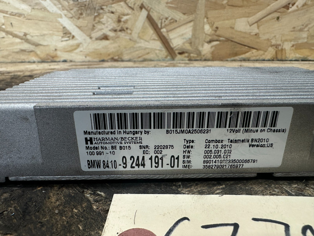 BMW 2010-2017 F10 F01 5 7 SERIES TELEMATICS BLUETOOTH CONTROL MODULE OE 9244191