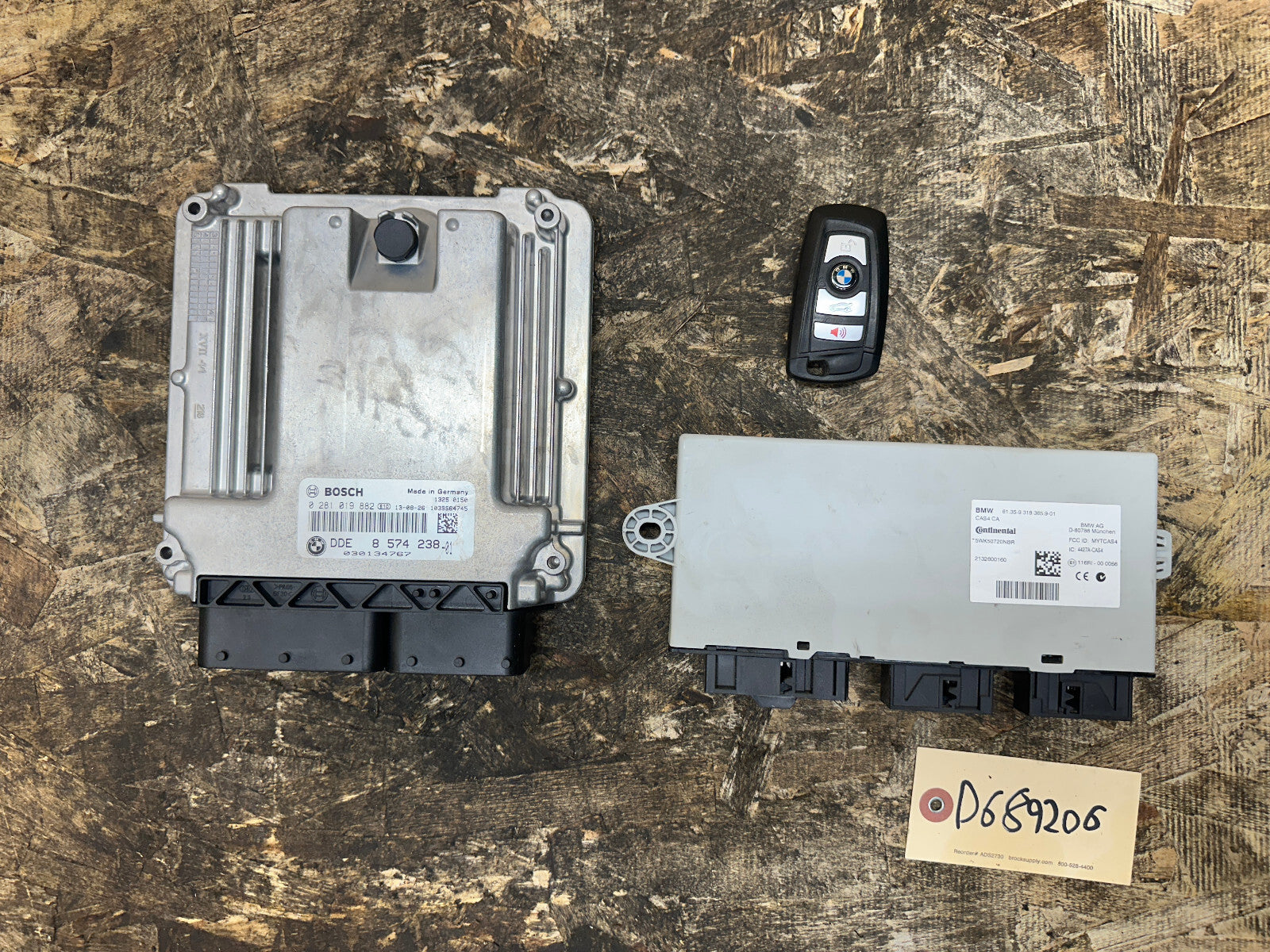 BMW 07-19 3 N57N DIESEL ENGINE ECU+CAS+KEY VIN MATCHED SET OEM 8574238 CAS4